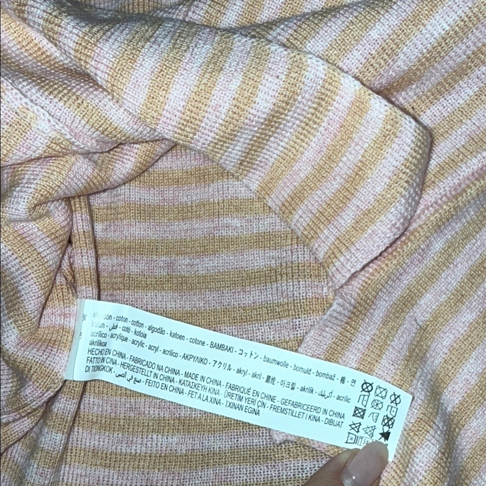 Zara Kids Soft Pink and White Sweater stripe 12-18 months baby nwt - Picture 5 of 5